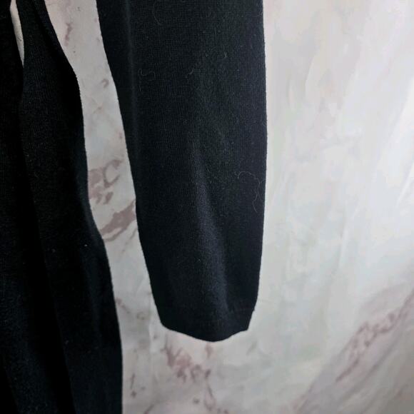 & Other Stories Dress Womens Small 4 6 Black Midi Maxi Long Sweater V Bow Wool - Picture 5 of 16